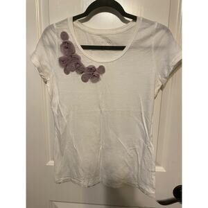 Merona womens small tshirt flowers purple